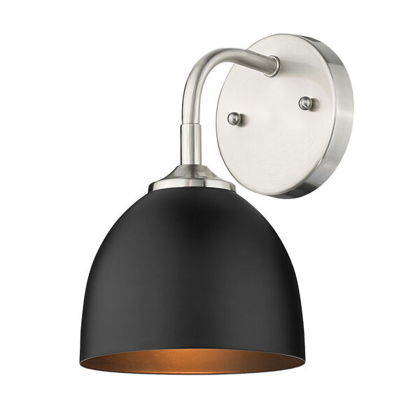 Zoey Pewter and Matte Black One-Light Wall Sconce, image 1